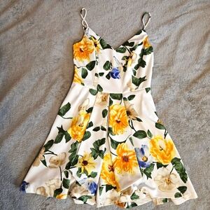 Floral Print Skort Romper